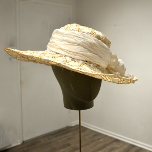 VTG 80’s-90’s WOVEN WIDE BRIM HAT main image 4